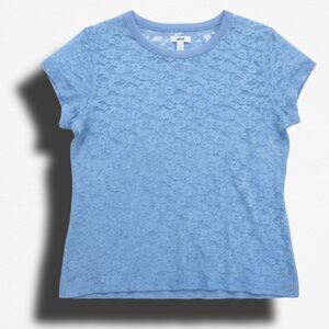 NWT Aerie Blue Lace Baby Tee Short Sleeve Top
